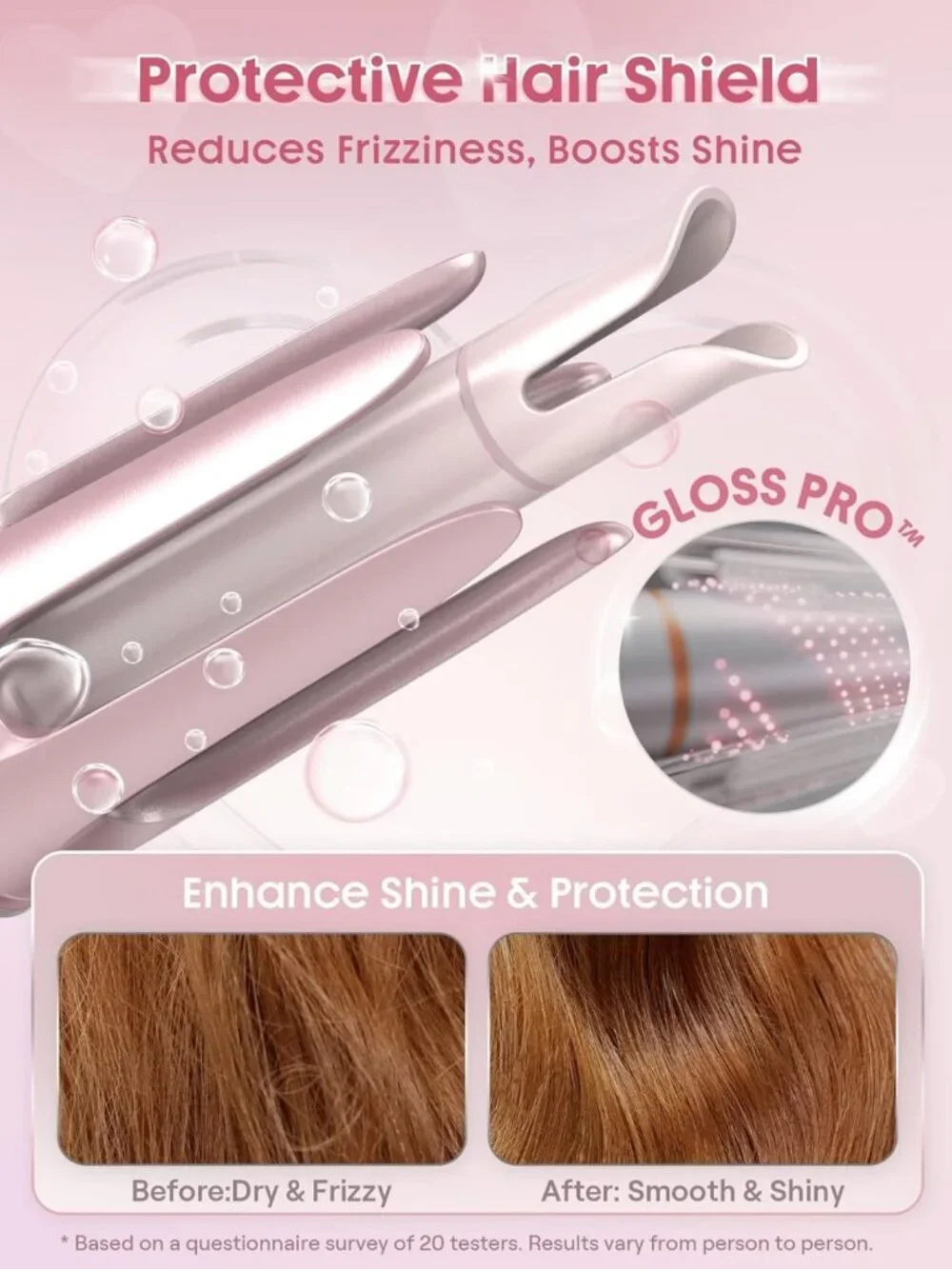 Automatic Pink Curling Iron for Women - 1 Inch, Perfect Gift for Gorgeous Curls